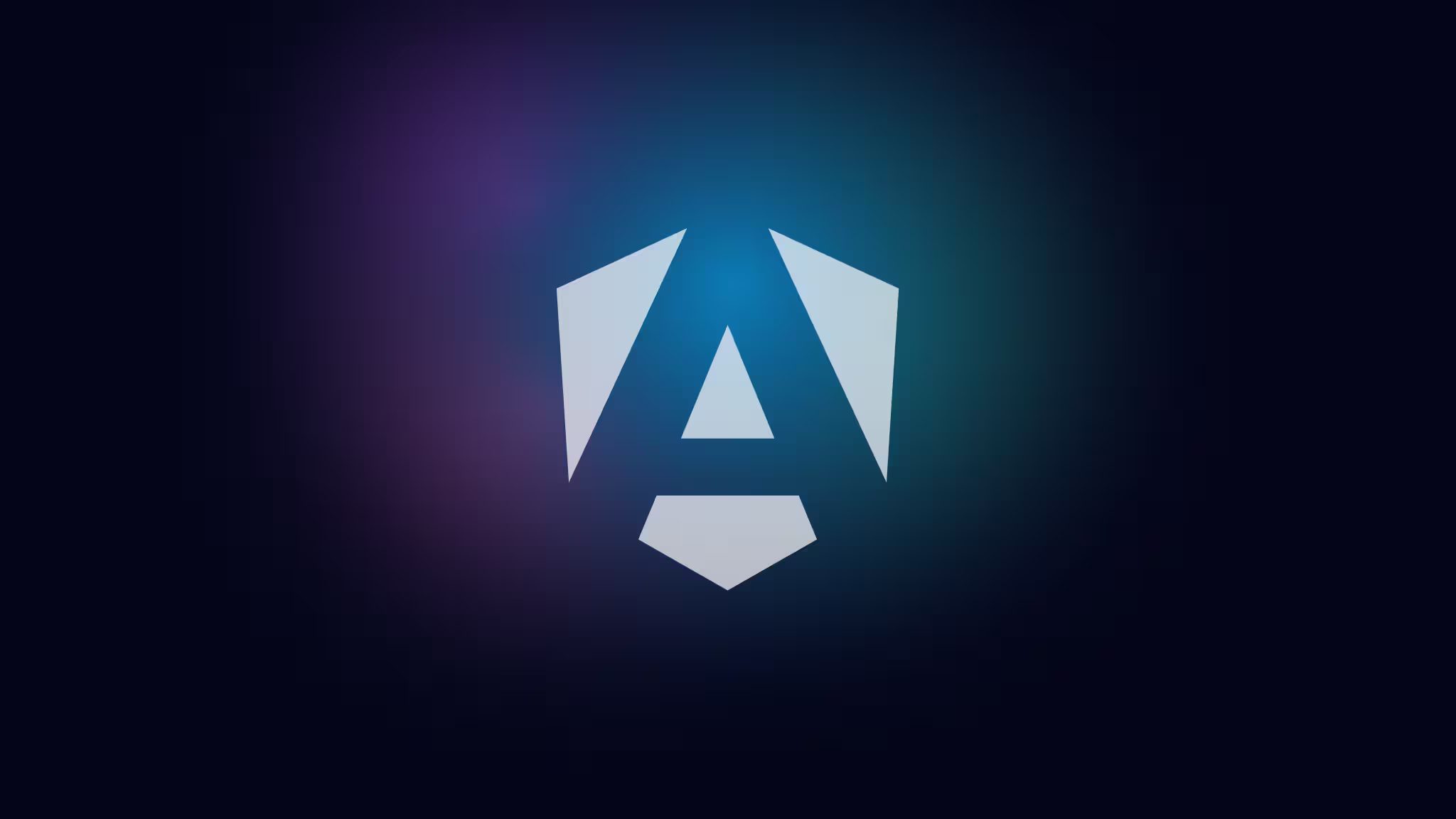 Angular logo on a dark background